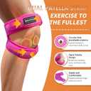 Dual Patella Strap - Double-Strap Open Patella Knee Support, Breathable & Stable Design (2-Pack,Pink, Size M)