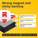 Hyper-Sticky Magnets with Adhesive Backing - 110pcs 0.8x0.08 Strong Magnetic Squares for Whiteboard Fridge - Science Education Magnets - Easy-to-Cut Stickers - Teacher Must Have - Teacher Supplies