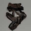 Lilosy Sexy Mesh Sheer Underwire Push Up Lingerie Set Lingerie Set (Small, Leopard)