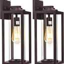 FILIYANO 20inch Dusk to Dawn Outdoor Wall Light Fixtures - 2 Packs Large Exterior Waterproof Outdoor Lighting, Modern Porch Sconces Wall Mounted Lighting, Industrial Outside Lantern for Front Door, Dusk to Dawn Sensor-20inch