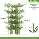 5ft Fake Bamboo Plant 10 Pack, Artificial Privacy Plants Indoor Outdoor Faux Bamboo Plant Privacy Trees with Silk Leaves for Garden Fence Courtyard Entrance (5ft / 150cm)