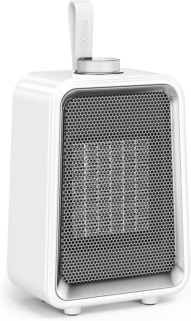 Portable Space Heater, 800W/500W Energy Efficient Desk Heater for Indoor Use, PTC Fast Heating Ceramic Desktop Heater for Home Bedroom Office Desk(White)