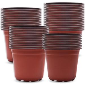 9.4 Inch Nursery Pot Seedling Pot Plant Container Seed Starting Pots Multipurpose Plastic Pots 100 Packs