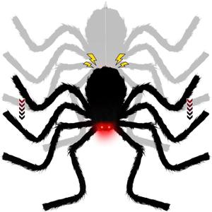 yosager Halloween Decor Electric Dropping Spider 30in (Stretched Legs), Voice Activated Moving Realistic Hanging Spider with Red Eye & Spooky Sound, Scary Prop for House Door Wall Window Yard Patio