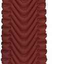 KLYMIT Insulated Static V Inflatable Sleeping Pad | Comfortable, Lightweight, Easy to Inflate, Portable Air Bed Mattress for Camping, Backpacking and Hiking — Red