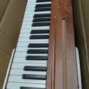 Digital Piano 88 Keys Semi-Weighted Full Size Keyboard for Beginners, Electric Piano with MIDI, Pedal, Keyboard Piano 800 Tones, 600 Rhythms, Dual Speakers, Recording Function (Brown)