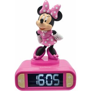 LEXiBOOK, Disney Minnie, Minnie Nightlight Alarm Clock, Sounds and Melodies, LCD Backlit Screen, Luminous, Snooze, Pink, RL800MN