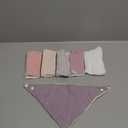 Susurration Muslin Baby Drool Bibs 6Pack Soft Triangular Adjustable Baby Bandana Bibs for Unisex Baby Girls & Boys (Pink)