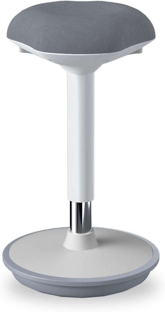 Standing Stool, Ergonomic Standing Desk Chair - Height Adjustable 22.6-32.5 Inch with Wobble Motion and Non-Slip Base, Swivel Rocking Stool for Office, Classroom, Home Use (Grey)