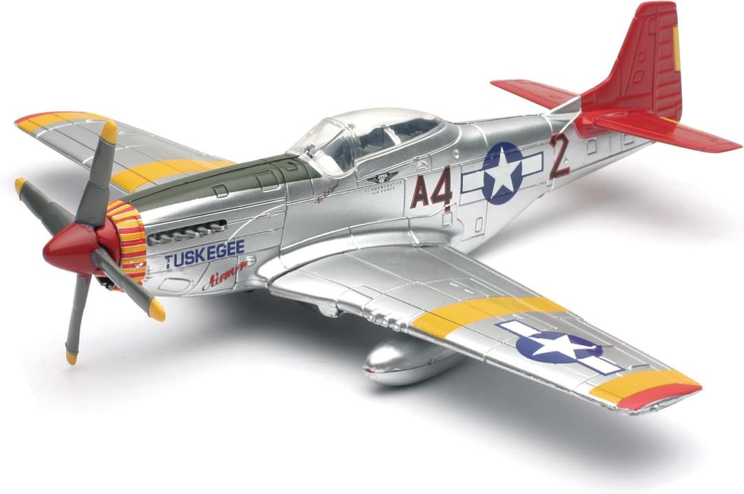 World War II Replica Fighter Air Planes ClassicAircraft P-51D Red Tails 1:48 by New Ray