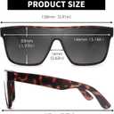 GLINDAR Oversized Square Polarized Sunglasses for Men Women, One Piece Shield Shades UV400 Protection