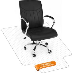 Thickened Chair Mat for Carpet- Low Pile Carpet Protector for Office Computer Desk Chair. Heavy Duty Desk Chair Mat for Carpeted Floors. Clear (with Lip, 47.5"X35.5"X0.15)