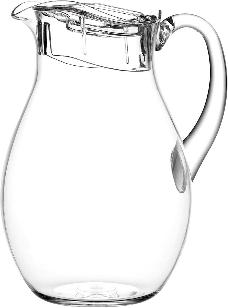 US Acrylic 72oz Acrylic Clear Acrylic Pitcher with Lid, Reusable, BPA-free, Indoor and Outdoor Pitcher for Water, Lemonade, Juice, and Soda Pop