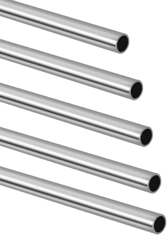 1/4" OD 304 Stainless Steel Tube, Thickened Pipe Wall & Weldable Tubing, Round Metal Pipe Industrial Straight Tube 12 inch Length (5 Pcs)