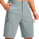 Pudolla Men's Hiking Shorts 11" Lightweight Cargo Work Shorts for Men Summer Travel Golf Casual Outdoor with 5 Pockets (Large)