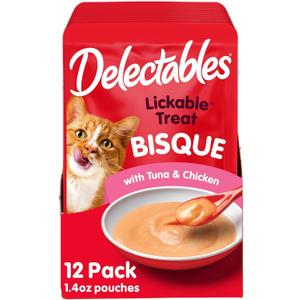 Delectables Bisque Lickable Wet Cat Treats - Tuna & Chicken, 1.4 oz (Pack of 12) (EXP 12/31/26)