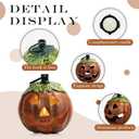 Cast Iron Jack O Lantern Candle Holder, Lighted Pumpkin Decor for Outside, Faux Pumpkin Lantern for Porch, Patio & Tabletop Halloween Decoration