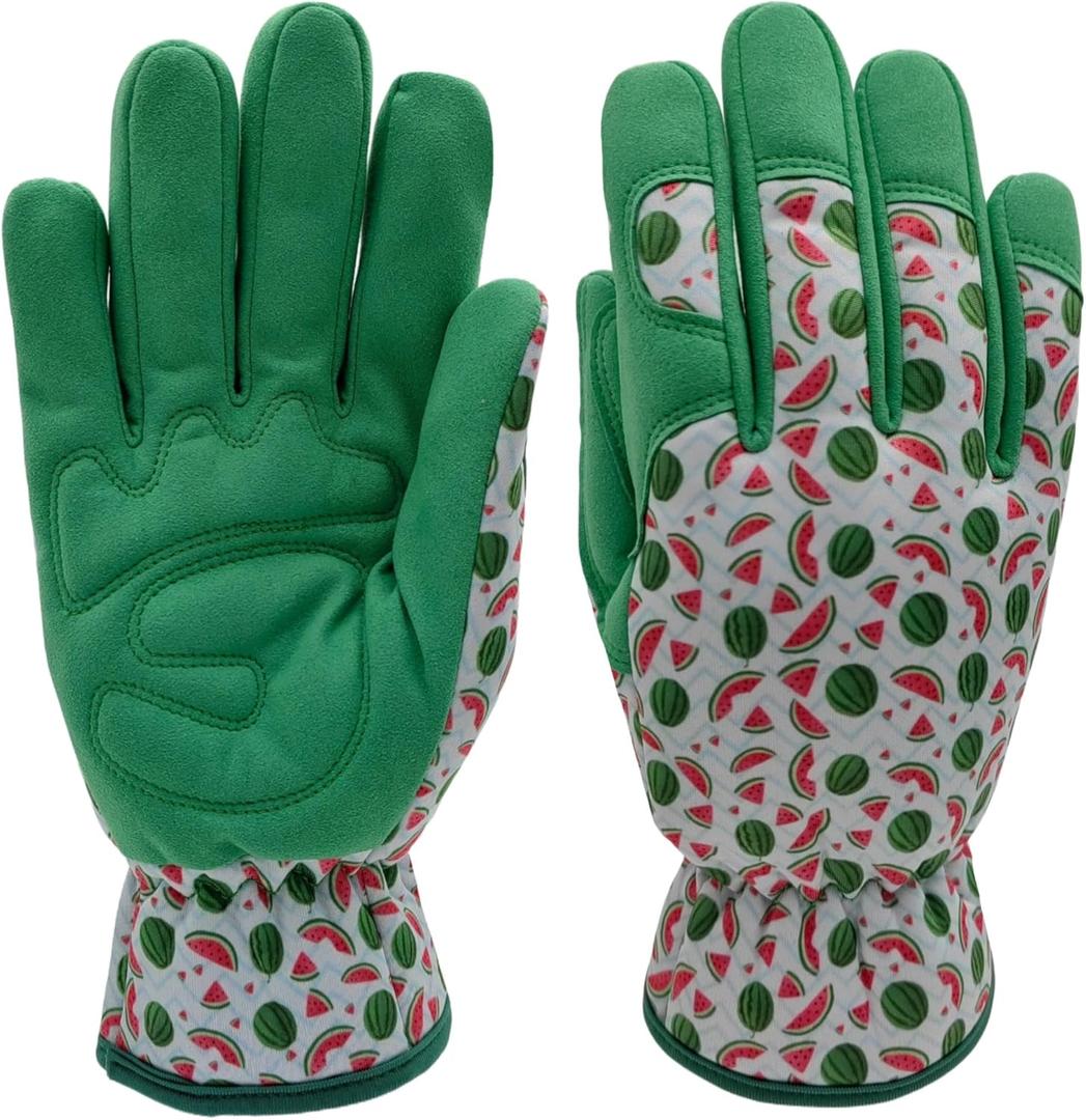 MSUPSAV Kids Gardening and Garden Gloves for Toddler,Children's Yard Work Glove,Gift,Cute Pattern,Age3-8 (Medium, 1 Pair of Green)