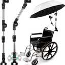 Yaocom 2 Set Adjustable Umbrella Clamp for Chair and Wrenches Universal Clip on Wheelchair Umbrella Mount Holder for Stroller, Golf Cart, Beach Chair, Bicycle, Bleacher, Patio, Fishing
