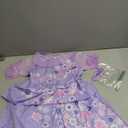 Purple Princess Costume Dress for Girls Birthday Halloween Party Dress Up with Bag Necklace Earrings Ring (6-7 Years, Kv03)