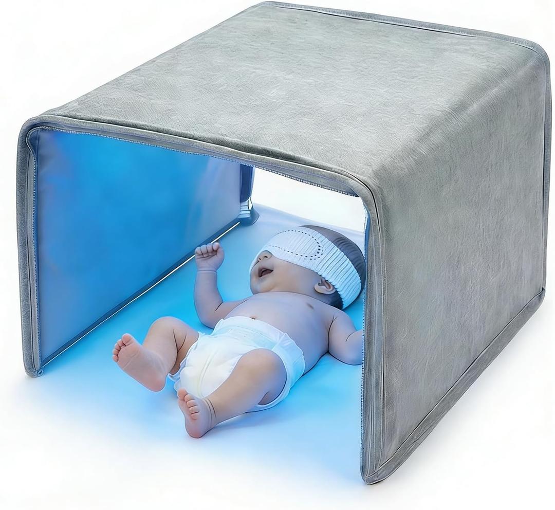 Newborn Jaundice Blue Light Therapy Blanket, Portable Bilirubin Biliblanket with 144 LED Lights, Three-Side Cover, No Installation Required