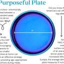 Ahimsa Stainless Steel Plates for Kids, 9" Colorful Stainless Steel Plates, Pediatrician Designed & Non Toxic, Unbreakable, Dishwasher Safe, Set of 4 Blue