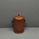 Plexon Countertop Compost Bin with Lid, Copper 1.5 Gallon Odorless Kitchen Compost Container, Steel Food Bucket Pail for Kitchen with Charcoal Filter, Bronze