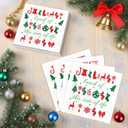 100Pcs Winter Paper Napkins 3 Ply 6.5'' x 6.5" Disposable Funny Christmas Dinner Size Napkins Red Green Holiday Square Beverage Napkins for Xmas Vacation Dinner Kitchen Friendsmas Party Decorations