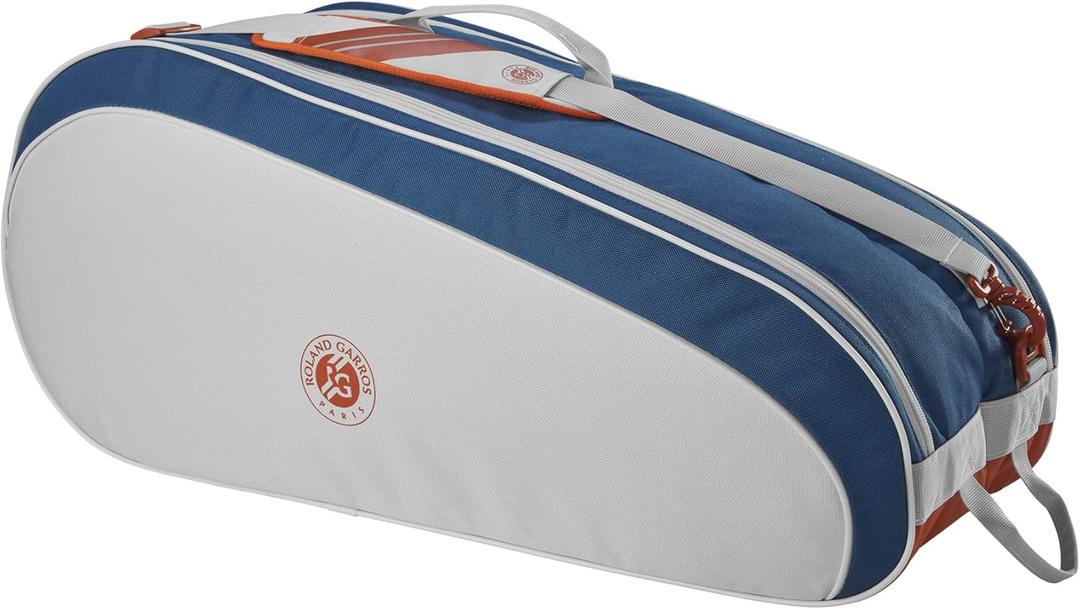 WILSON Roland-Garros Team Tennis Racket Bags - Clay/White/Navy (Holds up to 6 Rackets)