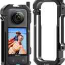 Protective Cage for insta360 X3 Accessories - ULANZI C-X3 insta360 X3 Vlog Case I Aluminum Alloy I 2 Cold Shoe I Silicone Lens Cover I Carrying Bag I No Block Mic Mount & Battery Replacement