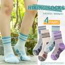 2 x SeeyAN Kids Merino Wool Hiking Socks Boys Girls Thermal Winter Warm Boot Toddlers Thick Cushion Socks 4 Pairs (8-12 Years)