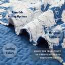 Floral Bedding Quilt Set Bedspread - Blue Floral Quilt Lightweight Reversible Dyed Oversized Bed Spread Coverlet with 2 Pillowsham for Home All Season Tropical Royal Luxury (King)