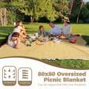 Genovega 2 in 1 Extra Large Rug Outdoor Picnic Blanket Waterproof Woven Boho Mat Giant Beach Towel Travel Essential Yoga Accessories Park Patio Lawn Garden Ground Music Festival Concert Must Have, Size: 6'8" x 6'8" (Square)