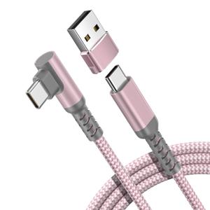 Elebase Right Angled USB Type C Charger Cable 10FT with USB Adapter,90 Degree Power Charging Cord Wire for Car,iPhone 17 16 Pro Max Air,AirPods 4 Pro 3,Kindle Paperwhite 5th,Samsung Tab S10+ S9