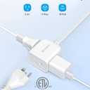 TROND Flat Outlet Extender with 6 Inch Cord - ETL Listed Flat Plug Extension Outlet Splitter Adapter, Electrical 3 Way Multi Wall Plug Extender for Home Office Dorm Room Cruise Ship Travel, White (3 Prong with Short Cord, 1 Pack)