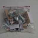 Giant bean 36pcs Wooden Dollhouse Furniture Set 5 Rooms 4 Family Dolls, Wood and Plastic Blue Dollhouse Accessories, Pretend Play Furniture Toys Christmas Birthday Gift for Boys Girls Kids Toddlers 3+