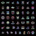 2 x 100pcs Neon Golf Waterproof Vinyl Stickers - Golf Decorations & Party Favors Gifts for Laptop, Water Bottle, Skateboard