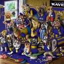 YouTheFan Officially-licensed NFL Purebred 3D Wall Art - Humorous original hand-drawn cartoon artwork, multi-layer, funny gift, indoor team decor, 15"L x 12"W (Blue, M)