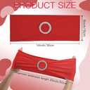 150 Pack Spandex Stretch Chair Sashes Bows, Elastic Stretch Chair Cover Bands Ties with Buckle Slider for Wedding Party Ceremony Reception Event Banquet Decoration (Red)
