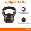 Amazon Basics Cast Iron Kettlebell for Strength Training, Wide Handle with Comfortable Grip, 35 Pounds, Black