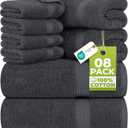 Utopia Towels 8 Piece Luxury Towel Set  Majestic Plush, Super Absorbent & Quicker-to-Dry, Thick 100% Ring Spun Cotton Towels for Bathroom, Spa & Hotel  2 Bath, 2 Hand, 4 Washcloths, Grey