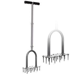 Walensee Lawn Aerator Spike Metal Manual Dethatching Soil Aerating Lawn with 15 Iron Spikes, Pre-Assembled Grass Aerator Tools for Yard, Lawn Aeration, Garden Tool, Revives Lawn Health, Patented