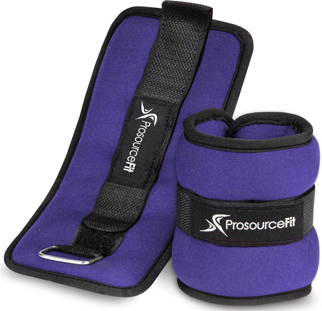 ProsourceFit Ankle, Wrist, Arm, and Leg Weights for Men and Women, Set of 2.5lb each, Purple