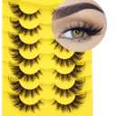 Fox Eye Lashes Wispy False Eyelashes Natural Look Clear Band Lashes 20mm 3D Mink Lash Cat Eye Spiky Strip Eyelashes Pack by Kiromiro