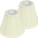 Cream Bell Lamp Shades Set of 2, 6.7" x 13" x 10" Fabric Replacement Lampshades for Table Lamps, Spider Fitter Lamp Shades for Home Decoration in Living Room, Bedroom, Easy Assembly Required