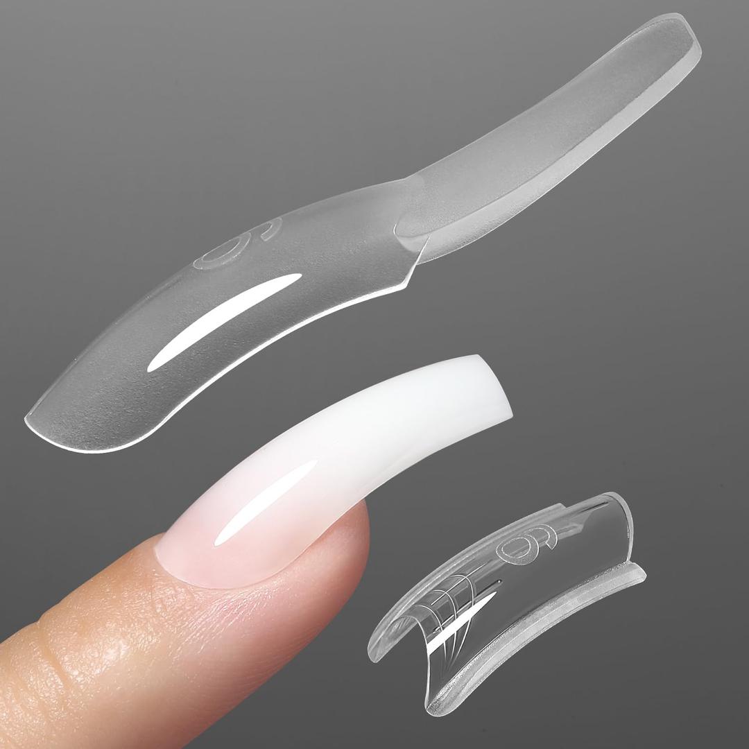 YOKEFELLOW Original Sandwich Dual Nail Forms - 15 Sizes 240Pcs Dual Forms for Builder Gel Quick Nails Extension, Poly Gel Nail Mold For Manicures at Home (W561-Natural Curved)