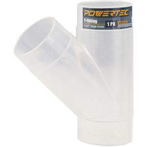 POWERTEC 2-1/2 Inch Clear Y Fitting for 2-1/2 Inch Dust Collection Hose, 2 1/2 Inch Dust Collection Hose Connector Fittings for Dust Collection System, 1 pack (70228)