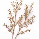 Artificial Golden Berry Stem Decorations, Fake Bead Sticks Picks Plastic Plants for Home Party Christmas Berries Stems Tree Ornaments Wreath Crafts DIY Gift Wedding Bouquet Xmas Decor Gold 6 Pcs