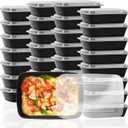 30 Pack Meal Prep Containers 38oz, Plastic To Go Food Containers with Lids, BPA-Free, Microwave/Dishwasher/Freezer Safe