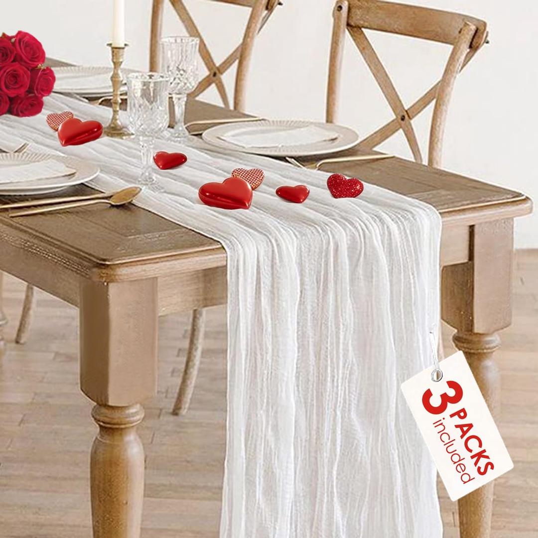 4 piece Cheesecloth Table Runner 35x120, White Cheesecloth Table Runner, White Table Runners, Wedding Arch Draping fabric